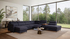 Zuwa Corner Sofa Bed with Recliner & Mini Bar