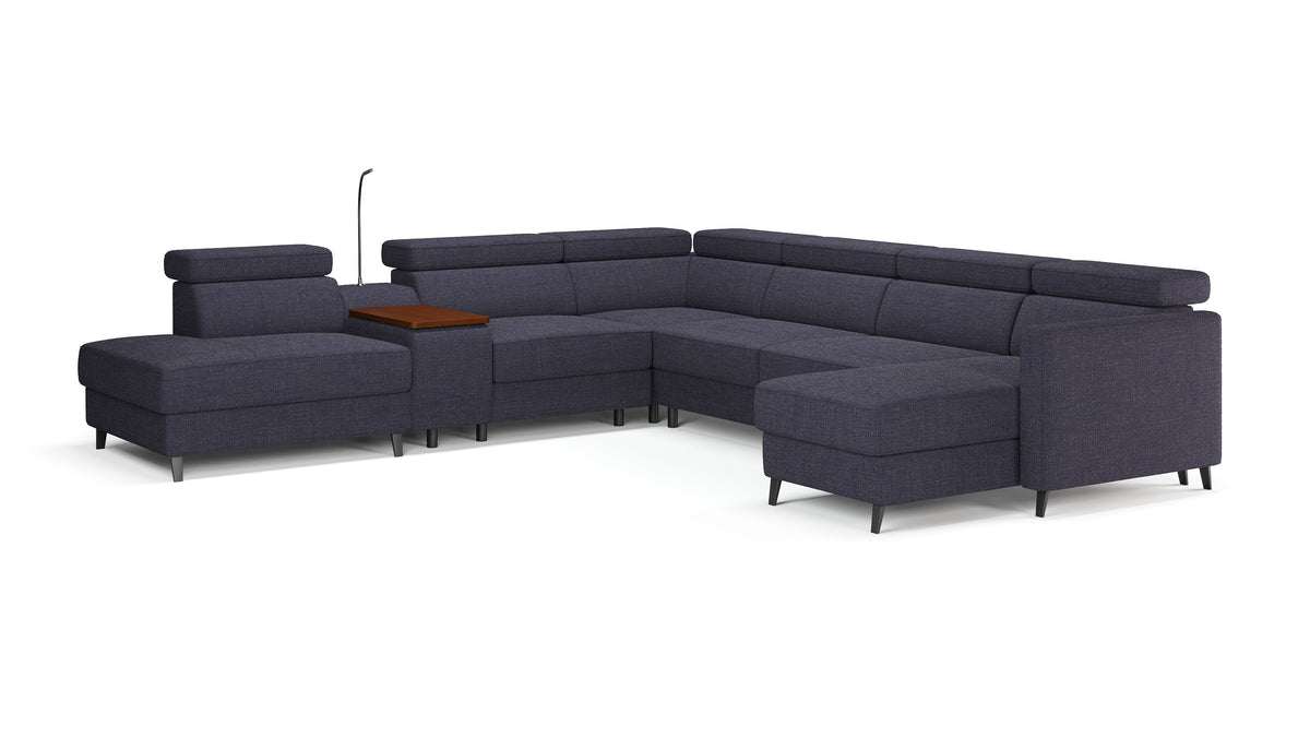 Zuwa Corner Sofa Bed with Recliner & Mini Bar