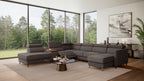Zuwa Corner Sofa Bed with Recliner & Mini Bar