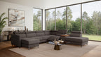 Zuwa Corner Sofa Bed with Recliner & Mini Bar
