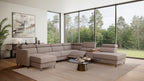 Zuwa Corner Sofa Bed with Recliner & Mini Bar