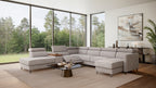 Zuwa Corner Sofa Bed with Recliner & Mini Bar