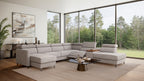 Zuwa Corner Sofa Bed with Recliner & Mini Bar