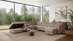 Zuwa Corner Sofa Bed with Recliner & Mini Bar
