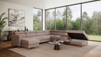 Zuwa Corner Sofa Bed with Recliner & Mini Bar