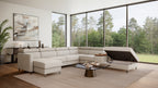 Zuwa Corner Sofa Bed with Recliner & Mini Bar