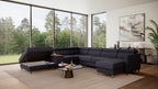 Zuwa Corner Sofa Bed with Recliner & Mini Bar