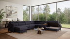 Zuwa Corner Sofa Bed with Recliner & Mini Bar