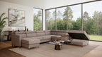 Zuwa Corner Sofa Bed with Recliner & Mini Bar