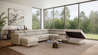 Zuwa Corner Sofa Bed with Recliner & Mini Bar