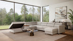 Zuwa Corner Sofa Bed with Recliner & Mini Bar