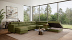 Zuwa Corner Sofa Bed with Recliner & Mini Bar