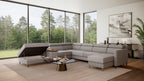 Zuwa Corner Sofa Bed with Recliner & Mini Bar