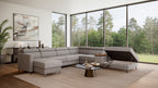 Zuwa Corner Sofa Bed with Recliner & Mini Bar
