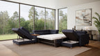 Zuwa Corner Sofa Bed with Recliner & Mini Bar