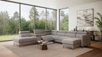 Zuwa Corner Sofa Bed with Recliner & Mini Bar