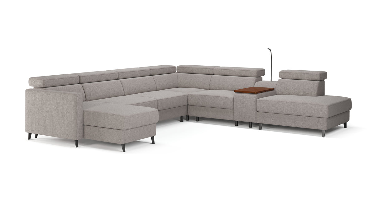 Zuwa Corner Sofa Bed with Recliner & Mini Bar